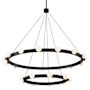 Kuzco Lighting Rezz 36" Wide LED Ring Chandelier with Matte Opal Glass Shades Black