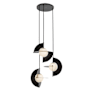 Kuzco Lighting Scorpio 27" Wide LED Abstract Multi Light Pendant with Opal Glass Shades Glossy Black / Opal Glass