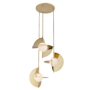 Kuzco Lighting Scorpio 27" Wide LED Abstract Multi Light Pendant with Opal Glass Shades Metallic Brass / Opal Glass