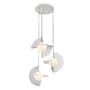 Kuzco Lighting Scorpio 27" Wide LED Abstract Multi Light Pendant with Opal Glass Shades Polished Nickel / Opal Glass