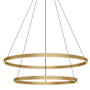 Kuzco Lighting Cerchio 32" Wide 2-Tier LED Ring Chandelier Brushed Gold