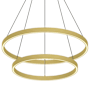 Kuzco Lighting Cerchio 24" Wide 113 Watt 2-Tier LED Ring Chandelier Brushed Gold