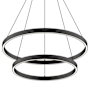 Kuzco Lighting Cerchio 24" Wide 113 Watt 2-Tier LED Ring Chandelier Black