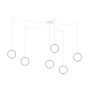 Kuzco Lighting Marquee 6 Light Multi-Pendant Canopy System White