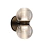 Kuzco Lighting Peri 6" Tall Wall Sconce Black / Clear Ribbed Glass