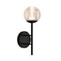 Kuzco Lighting Claremont 6" Tall Wall Sconce Black / Clear Ribbed Glass