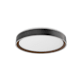 Kuzco Lighting Essex 16" Wide Selectable Color Temperature LED Flush Mount Drum Ceiling Light Black / Walnut