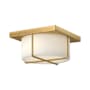 Kuzco Lighting Regalo 11" Wide LED Flush Mount Drum Ceiling Fixture Brushed Gold / Opal Glass