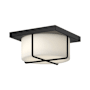 Kuzco Lighting Regalo 11" Wide LED Flush Mount Drum Ceiling Fixture Black / Opal Glass