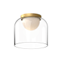 Kuzco Lighting Cedar 8" Wide LED Flush Mount Ceiling Fixture Brushed Gold / Clear