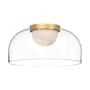 Kuzco Lighting Cedar 12" Wide LED Flush Mount Ceiling Fixture Brushed Gold / Clear