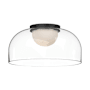 Kuzco Lighting Cedar 12" Wide LED Flush Mount Ceiling Fixture Black / Clear Glass