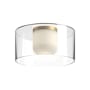 Kuzco Lighting Birch 12" Wide LED Flush Mount Drum Ceiling Fixture Brushed Gold / Clear