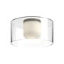 Kuzco Lighting Birch 12" Wide LED Flush Mount Drum Ceiling Fixture Black / Clear Glass