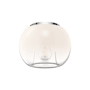 Kuzco Lighting Samar Flush Mount Globe Ceiling Fixture Chrome / Opal Glass