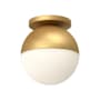 Kuzco Lighting Monae Flush Mount Globe Ceiling Fixture Brushed Gold / Opal Glass