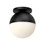 Kuzco Lighting Monae Flush Mount Globe Ceiling Fixture Black / Opal Glass