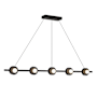 Kuzco Lighting Elixir 48" Wide LED Linear Chandelier with Opal Glass Shades Black