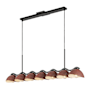 Kuzco Lighting Atlas 7 Light 42" Wide Linear Chandelier Black / Burgundy