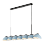 Kuzco Lighting Atlas 7 Light 42" Wide Linear Chandelier Black / Cerulean
