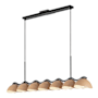 Kuzco Lighting Atlas 7 Light 42" Wide Linear Chandelier Black / Peach