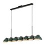 Kuzco Lighting Atlas 7 Light 42" Wide Linear Chandelier Black / Pine Green