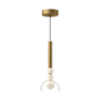 Kuzco Lighting Rise 6" Wide LED Mini Pendant Brushed Gold / Clear