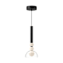 Kuzco Lighting Rise 6" Wide LED Mini Pendant Black / Clear Glass