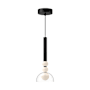 Kuzco Lighting Rise 15" Tall 3000K LED Mini Pendant Black / Clear Glass