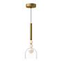Kuzco Lighting Rise 17" Tall 3000K LED Mini Pendant Brushed Gold / Clear