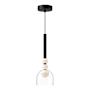 Kuzco Lighting Rise 17" Tall 3000K LED Mini Pendant Black / Clear Glass