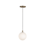 Kuzco Lighting Bolla 6" Wide LED Mini Pendant Brushed Gold / Opal Glass