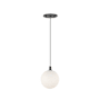 Kuzco Lighting Bolla 6" Wide LED Mini Pendant Black / Opal Glass