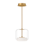 Kuzco Lighting Enkel 11" Wide LED Pendant Clear / Brushed Gold
