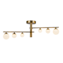 Kuzco Lighting Juniper 24" Wide Semi-Flush Linear Ceiling Fixture Brushed Gold / Opal Glass