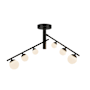 Kuzco Lighting Juniper 24" Wide Semi-Flush Linear Ceiling Fixture Black / Opal Glass