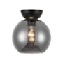 Kuzco Lighting Arcadia 8" Wide Semi-flush Globe Ceiling Fixture Black / Smoked