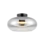 Kuzco Lighting Trinity 15" Wide LED Semi-flush Ceiling Fixture Black / Chrome