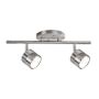 Kuzco Lighting Lyra 2 Light 5" Wide LED Fixed Rail Ceiling Fixture Brushed Nickel