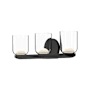 Kuzco Lighting Cedar 3 Light 20" Wide LED Vanity Light Black / Clear Glass