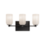 Kuzco Lighting Nola 3 Light 18" Wide Vanity Light with Opal Glass Shades Black / Glossy Opal Glass
