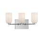 Kuzco Lighting Nola 3 Light 18" Wide Vanity Light with Opal Glass Shades Chrome / Glossy Opal Glass