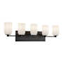Kuzco Lighting Nola 5 Light 32" Wide Vanity Light Black / Glossy Opal Glass
