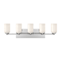 Kuzco Lighting Nola 5 Light 32" Wide Vanity Light Chrome / Glossy Opal Glass