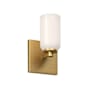 Kuzco Lighting Nola 9" Tall Wall Sconce Brushed Gold / Glossy Opal Glass