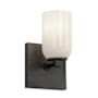 Kuzco Lighting Nola 9" Tall Wall Sconce Black / Glossy Opal Glass