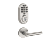Kwikset Milan Passage Lever and 938 Halo WiFi Enabled Deadbolt Combo Pack with SmartKey Satin Nickel