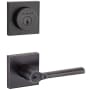 Kwikset Lisbon (Square Rosette) Lever and 158 Deadbolt Combo Pack with SmartKey Venetian Bronze