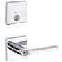 Kwikset Lisbon (Square Rosette) Lever and 158 Deadbolt Combo Pack with SmartKey Polished Chrome