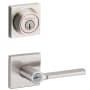 Kwikset Lisbon (Square Rosette) Lever and 660 Deadbolt Combo Pack with SmartKey Satin Nickel
